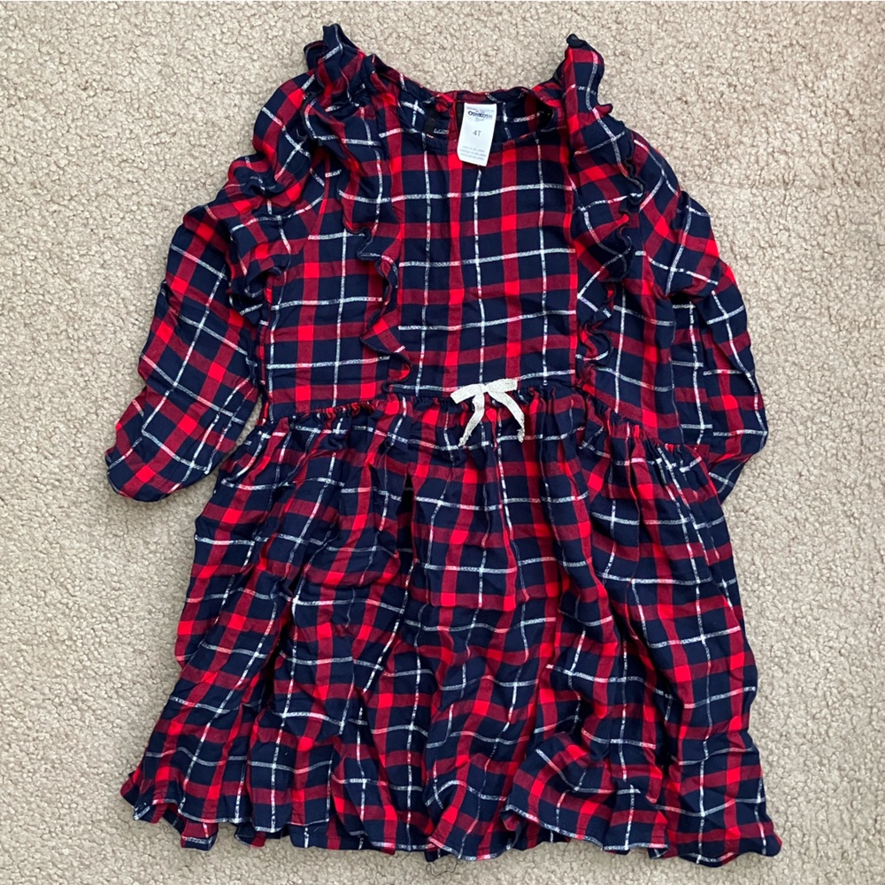 Osh Kosh plaid dress, size 4T